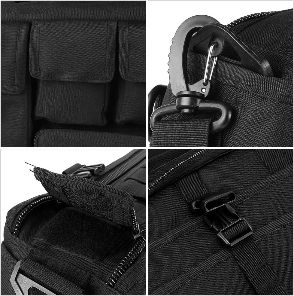 Tactical Briefcase, 17.3 Inch Men's Messenger Bag Military Briefcase, Black