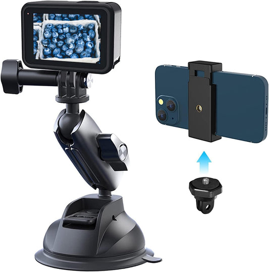 Go-Pro & Phone Holder - Heavy Duty Window Suction Cup Mount