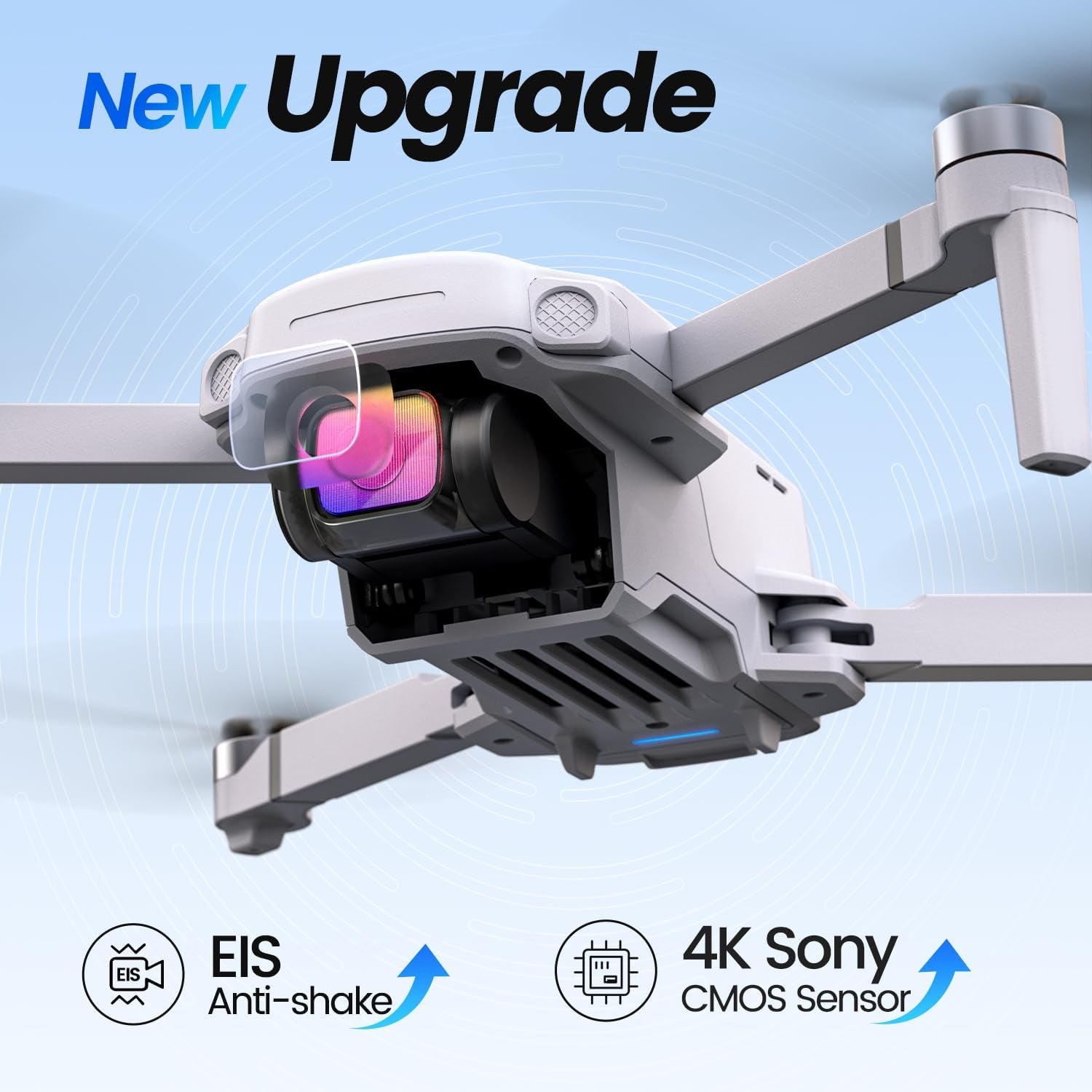 RC Quadcopter Drone with Camera 4K,  Lightweight Foldable, 20000Ft Range