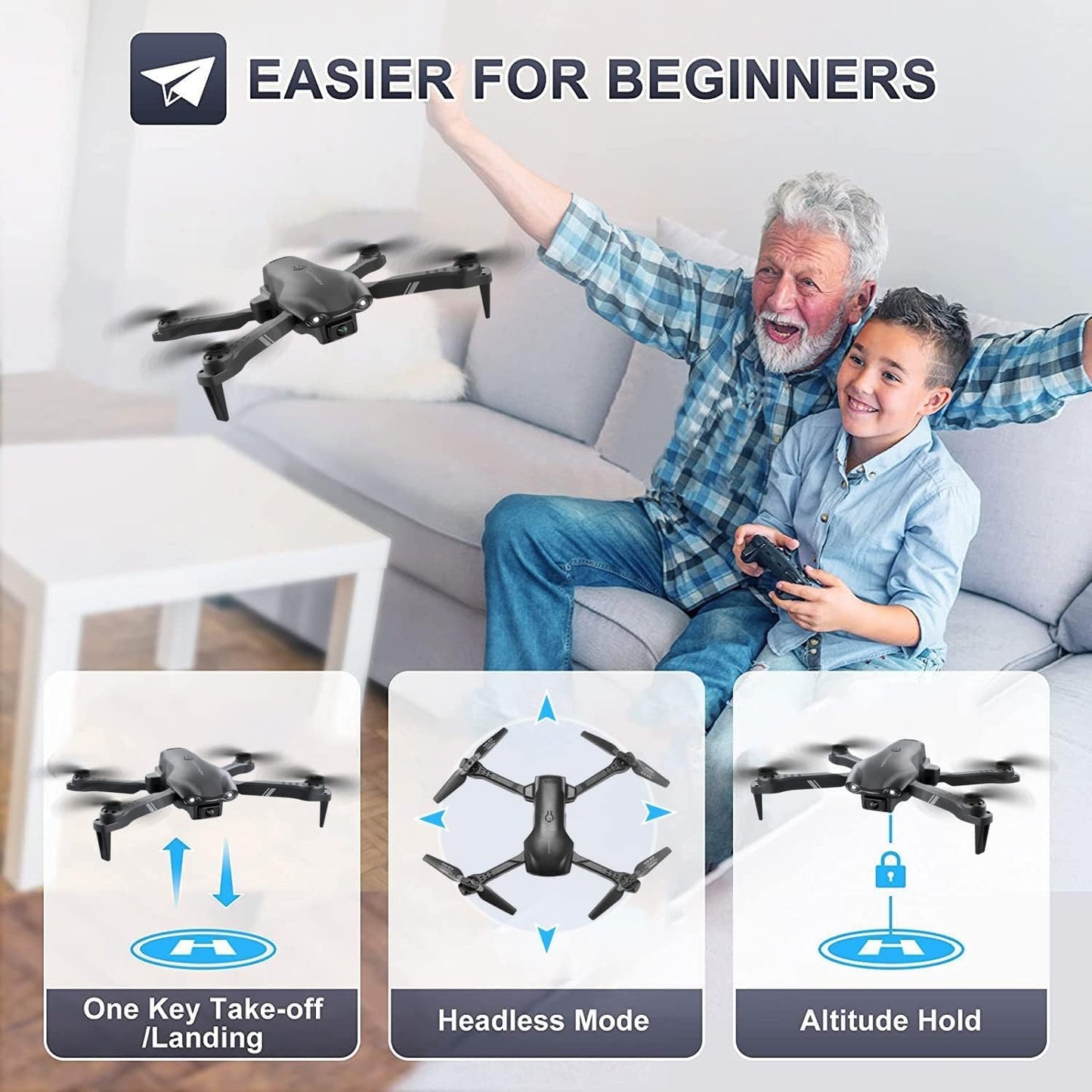 RC Quadcopter for Beginners, V13 Drone for Kids Adults,1080P Camera