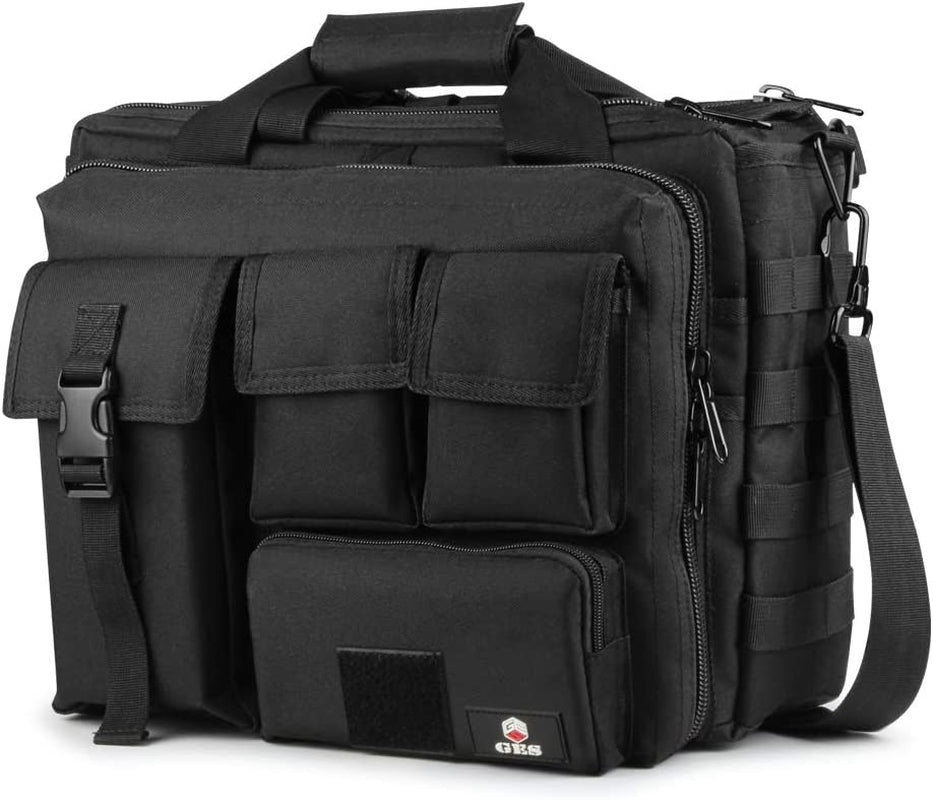 Tactical Briefcase, 17.3 Inch Men's Messenger Bag Military Briefcase, Black