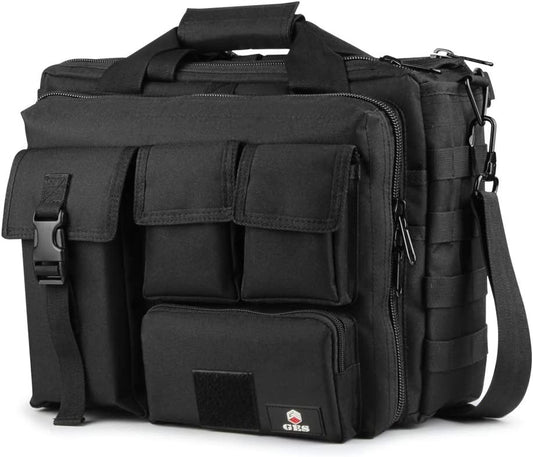 Tactical Briefcase, 17.3 Inch Men's Messenger Bag Military Briefcase, Black