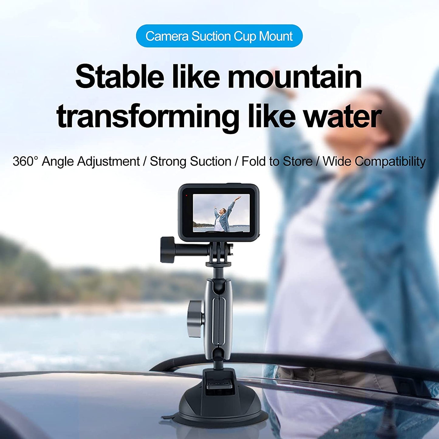 Go-Pro & Phone Holder - Heavy Duty Window Suction Cup Mount