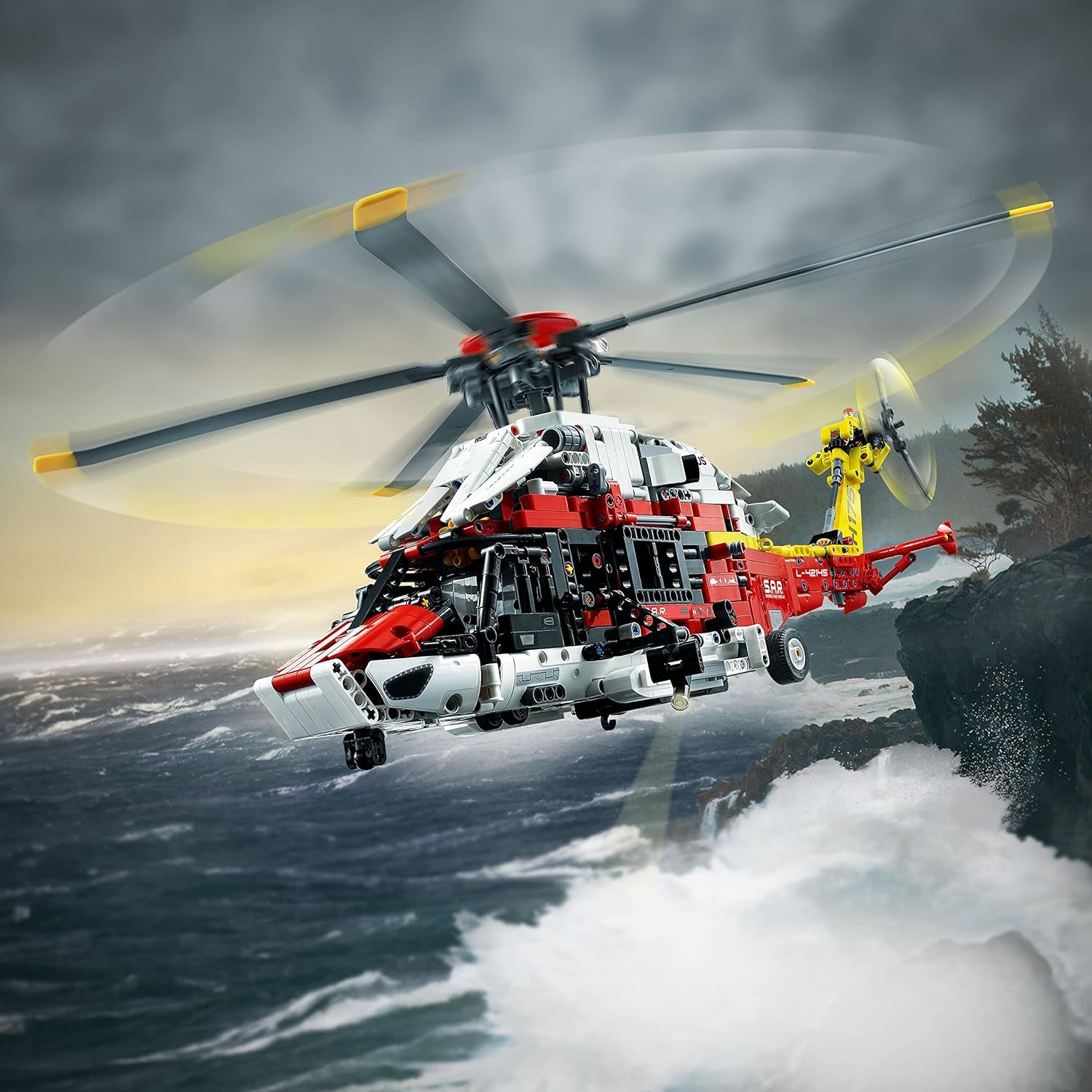 Technic Airbus H175 Rescue Helicopter with Motorized Features