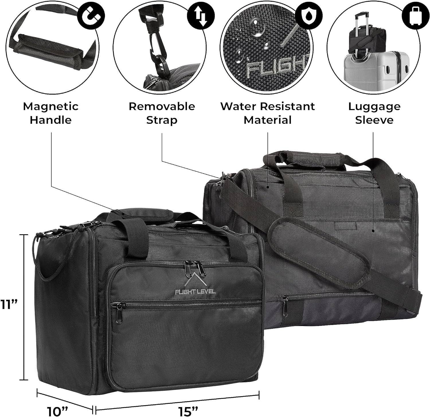 Flight Bag with Removable Cooler Insert, Black